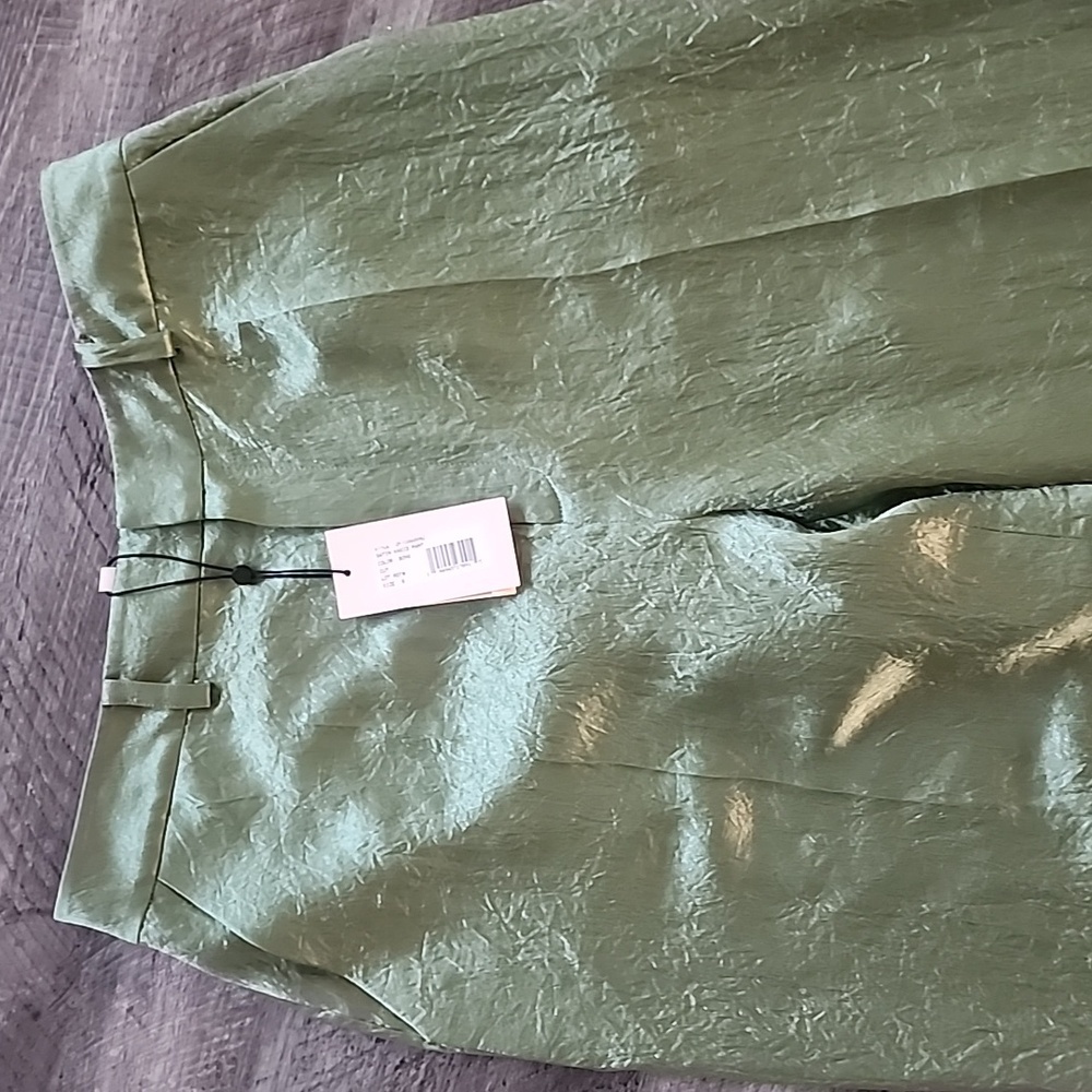 CINQ A SEPT KASID CRINKLED SATIN STRAIGHT LEG PANTS SIZE 8,10 - Picture 5 of 7